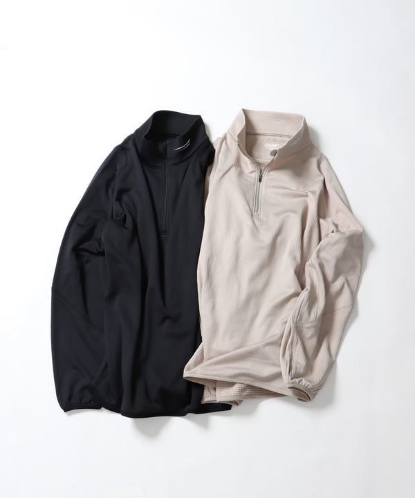 WAFFLE FLEECE HARF ZIP